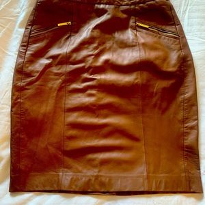 Michael Kors Genuine Leather Skirt